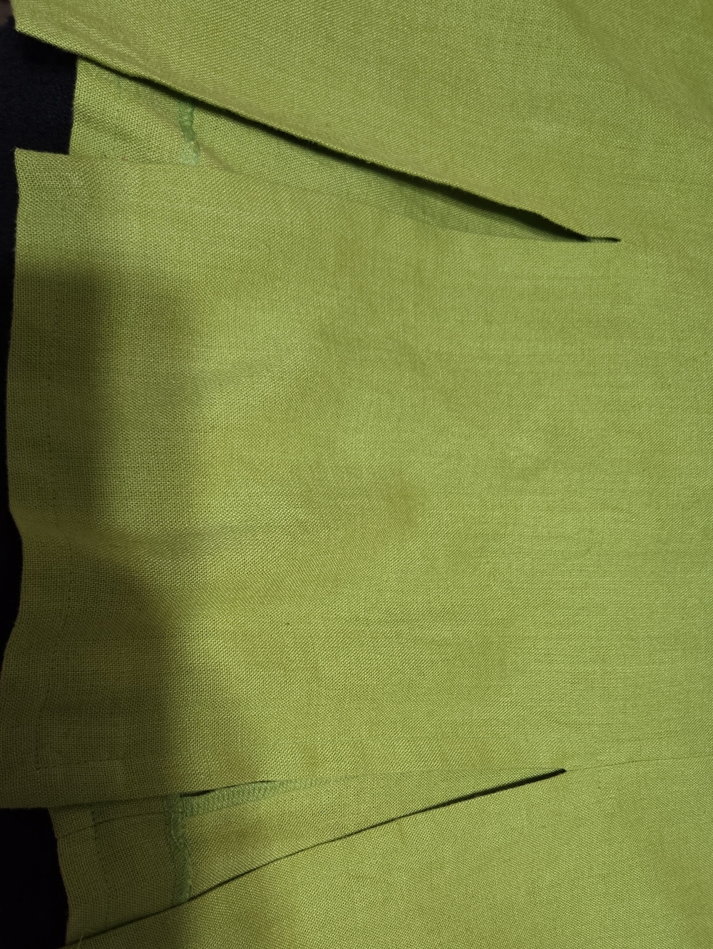Misty Lane Lime Short-Sleeve Button-Front Maxi Linen Blend Pintuck Dress, Sz: 10 - Picture 9 of 16